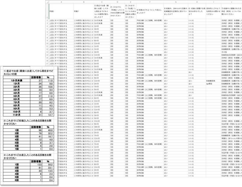 アンケート調査会社ならではの納品データ